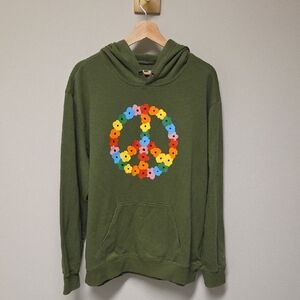 The Phluid Project Flower Peace Sign Hoodie, Large